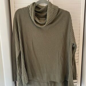 Anthropologie Sage Ribbed Cowl Neck Sweater